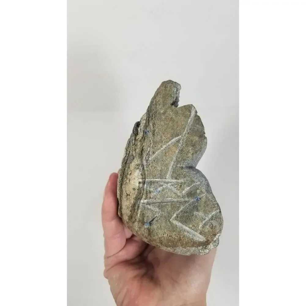 Vintage Native American Stone Bust, Hand Carved Head Profile Statue Signed 6